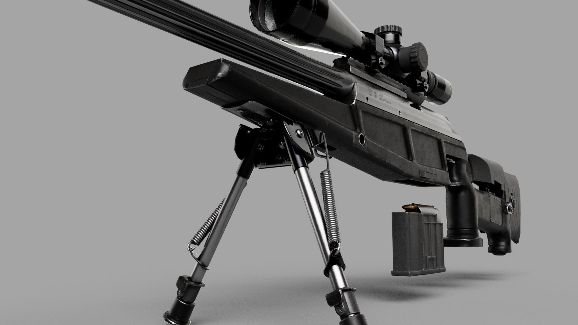 SIG Blaser R93 LRS2 Tactical Low-poly 3D model_5