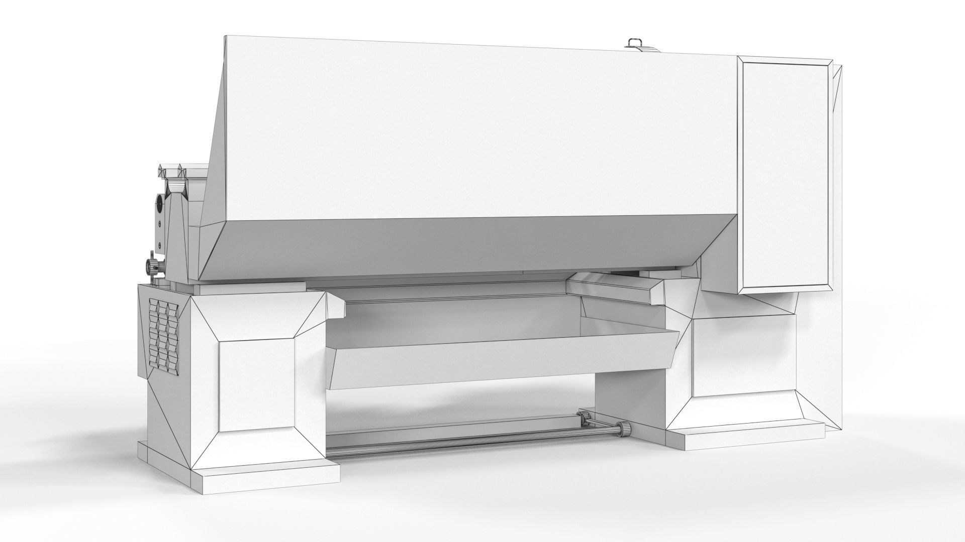 Turning lathe machine dirty Low-poly 3D model_29
