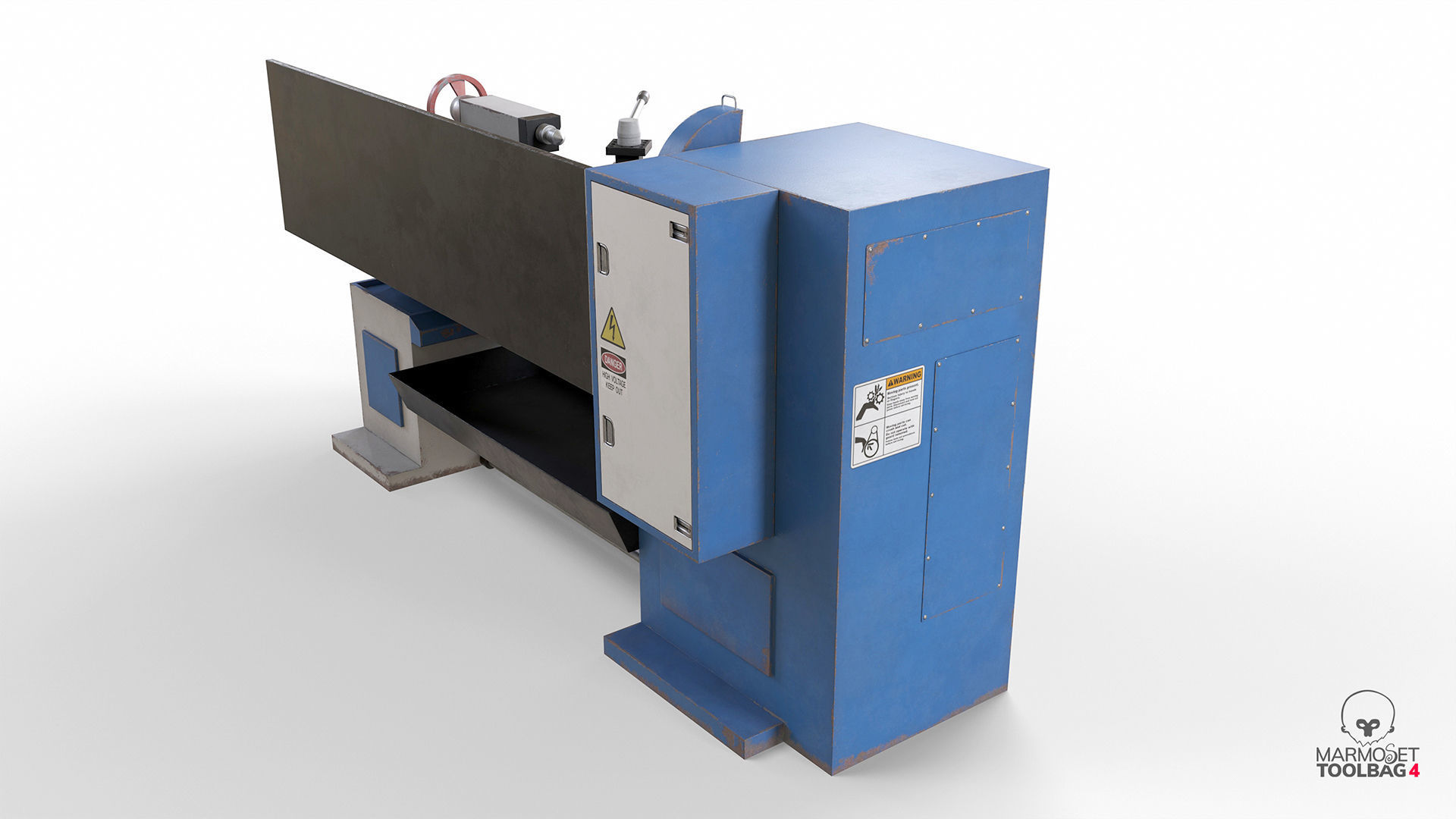 Turning lathe machine dirty Low-poly 3D model_22