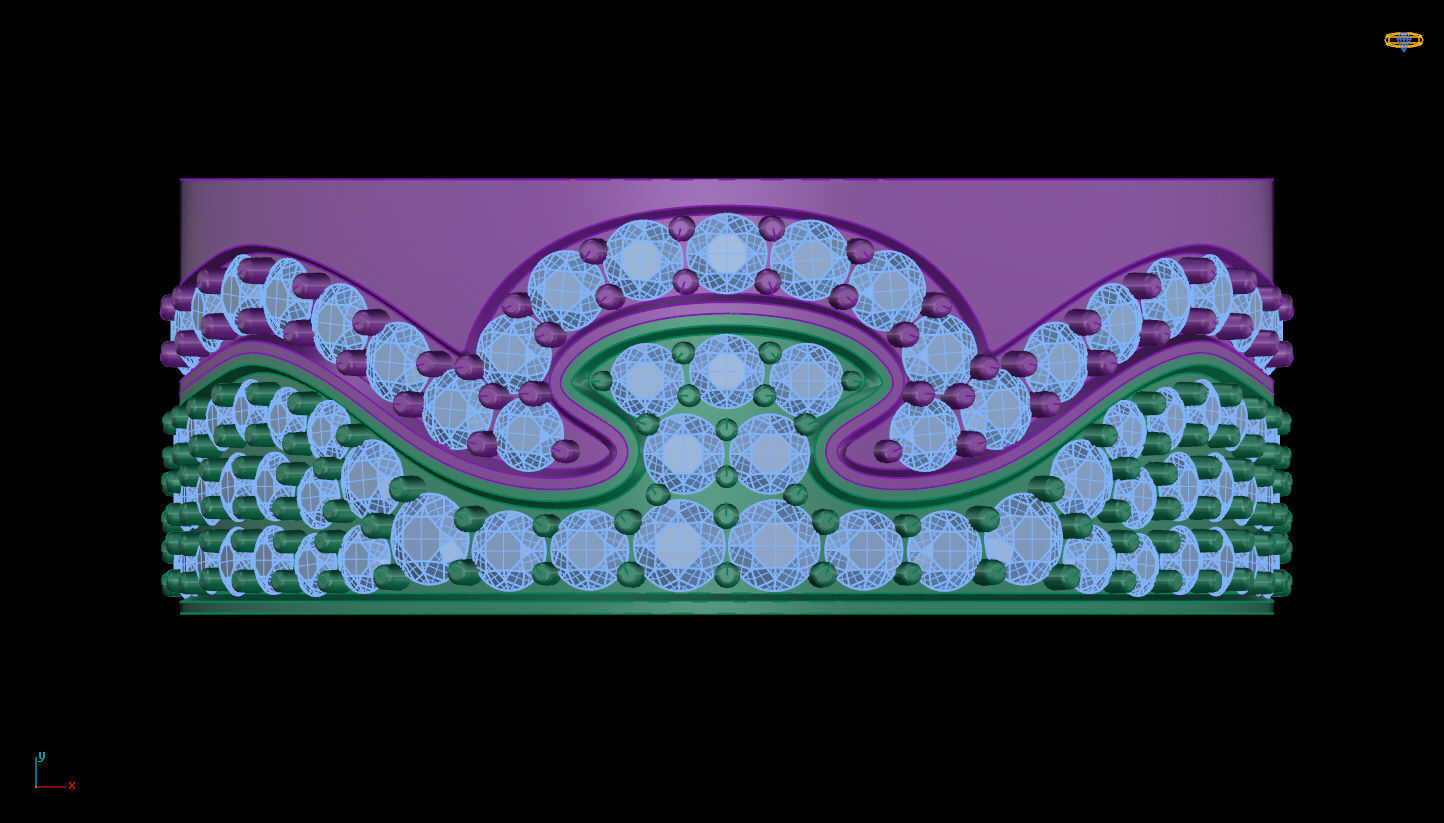 Rings tetrahedral crystal structure 3D print model_4