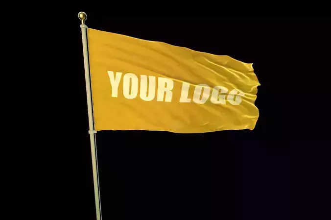 Realistic Animated Flag - Put your own texture 3D model