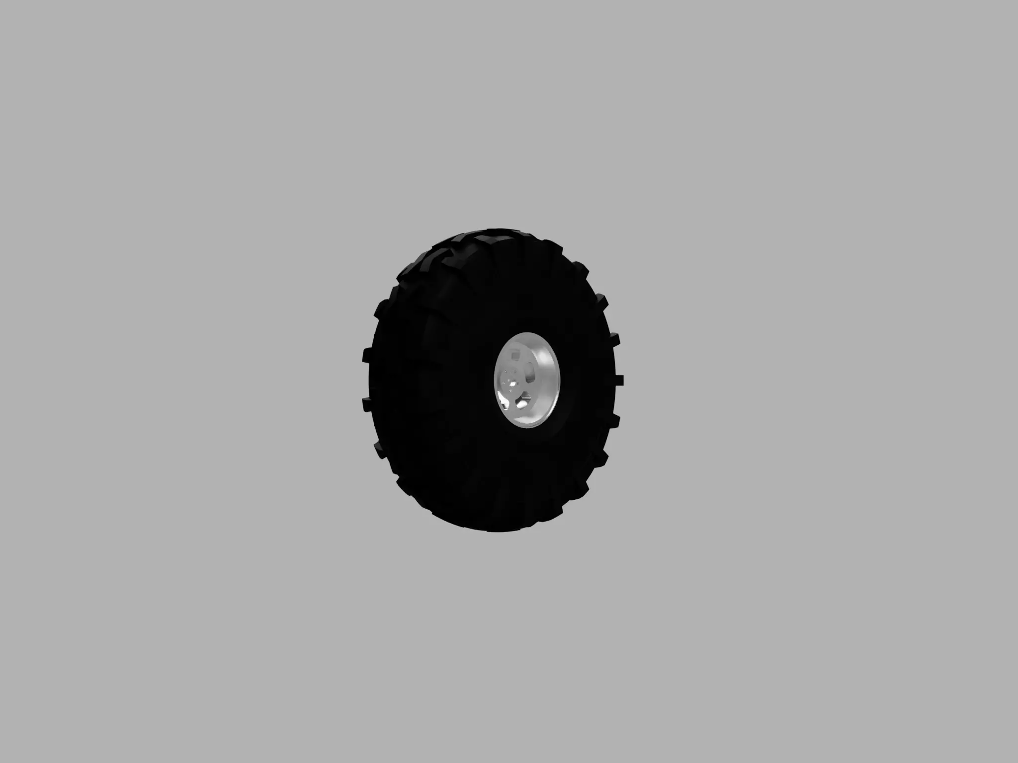 Aluminium Slot Wheel with  AT Tire 3D print model_0