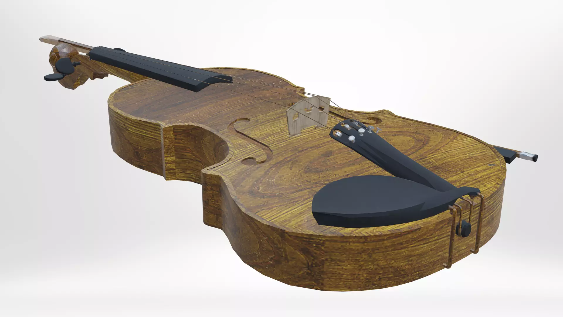 Fiddle violin Low-poly 3D model