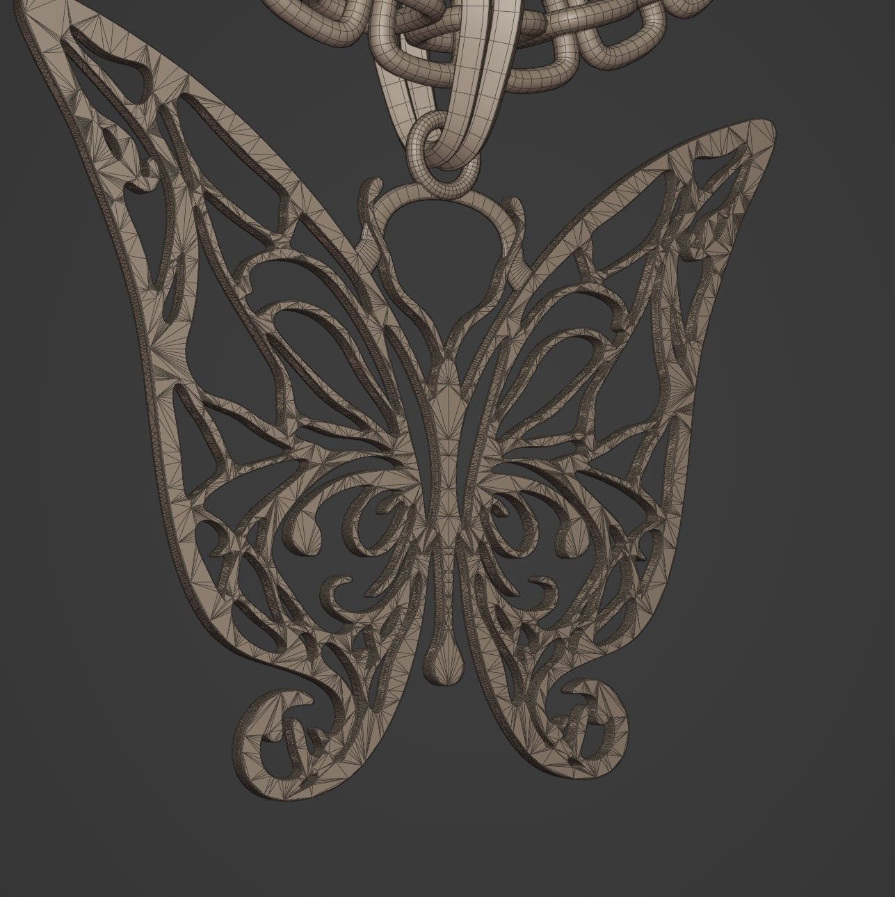 Butterfly Stylized Pendant Amulet Necklace Design 3D print model_15