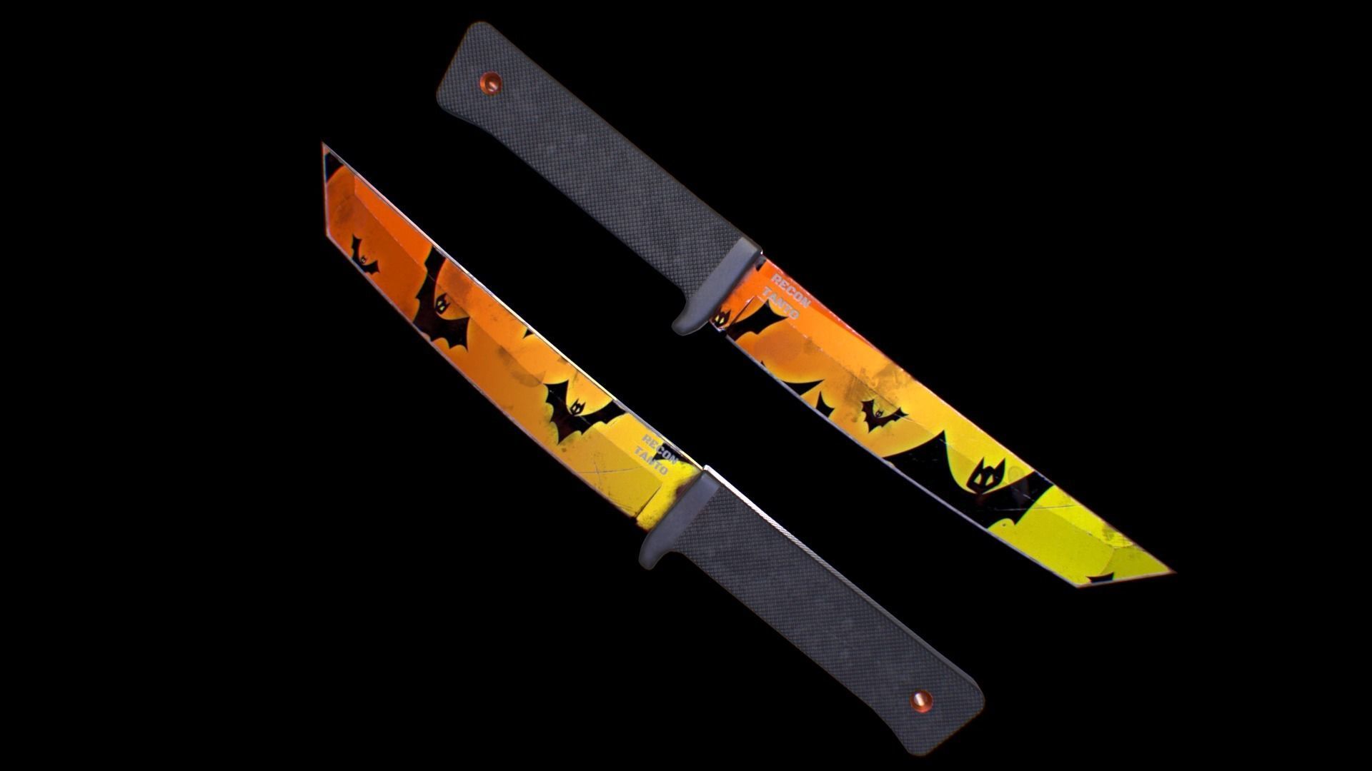 Cold Steel Recon Tanto Happy Halloween - Knife Low-poly 3D model_2