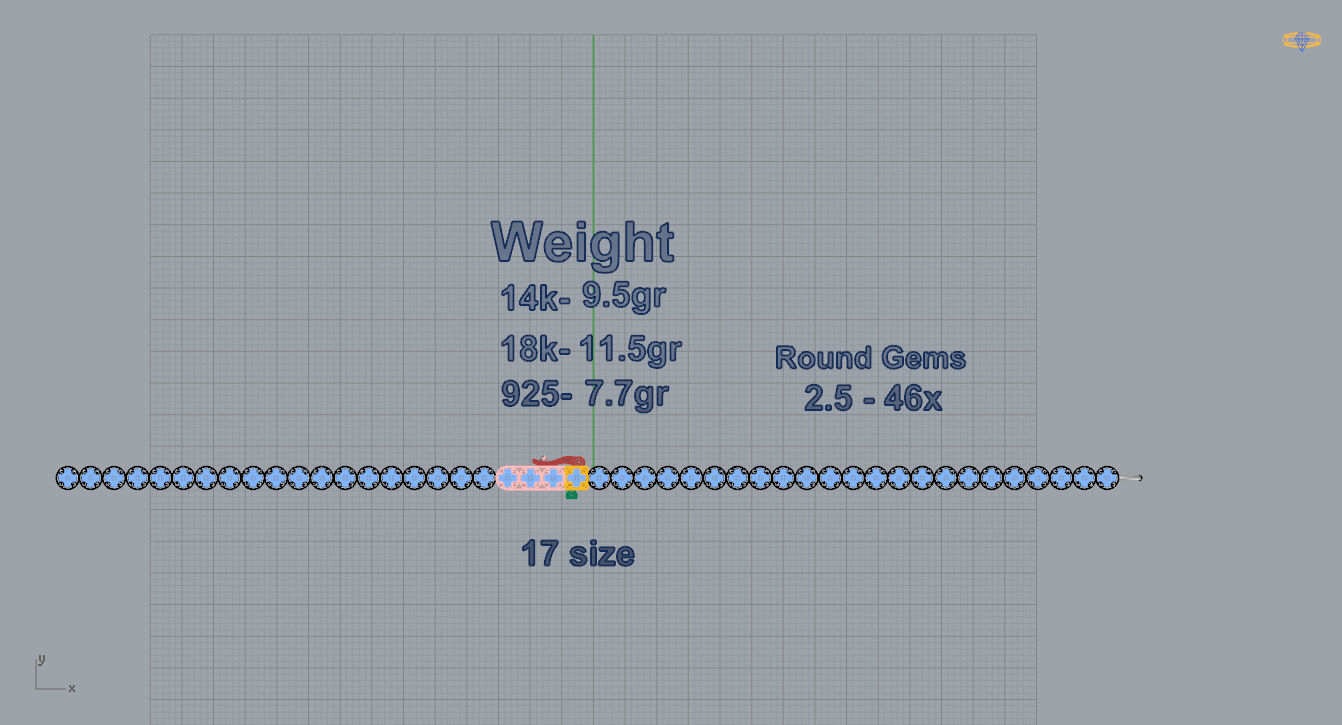 Tennis Bracelet 3D print model_4