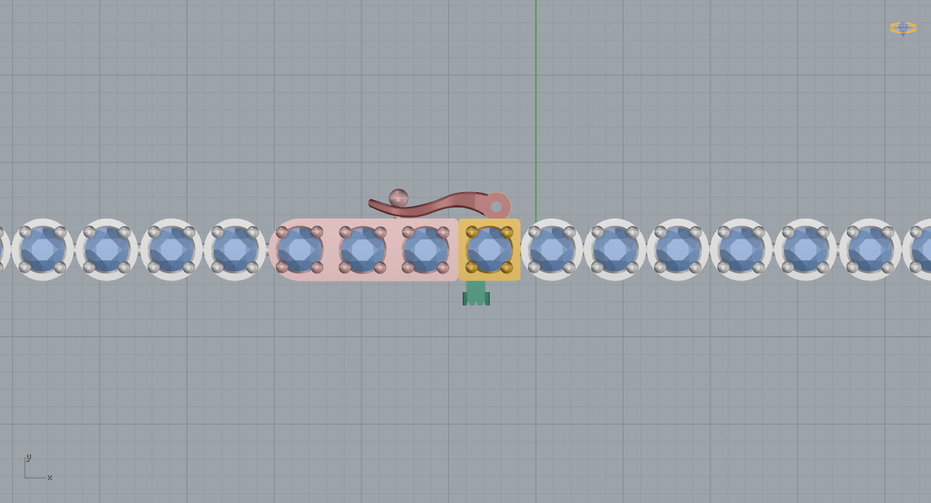 Tennis Bracelet 3D print model_7