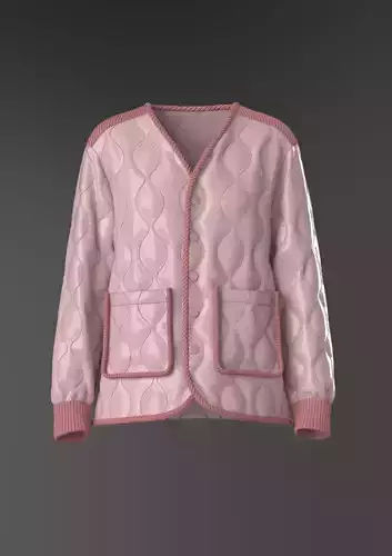 Quilted collarless jacket women