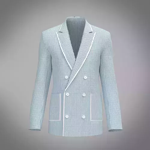 Stripe suit men with binding contrast