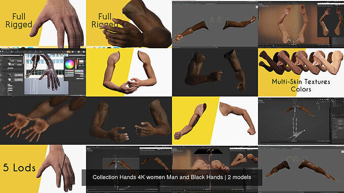 Collection Hands 4K women Man and Black Hands 