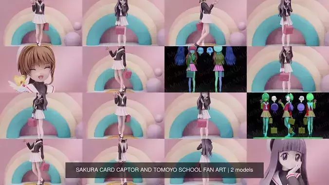 SAKURA CARD CAPTOR AND TOMOYO SCHOOL FAN ART