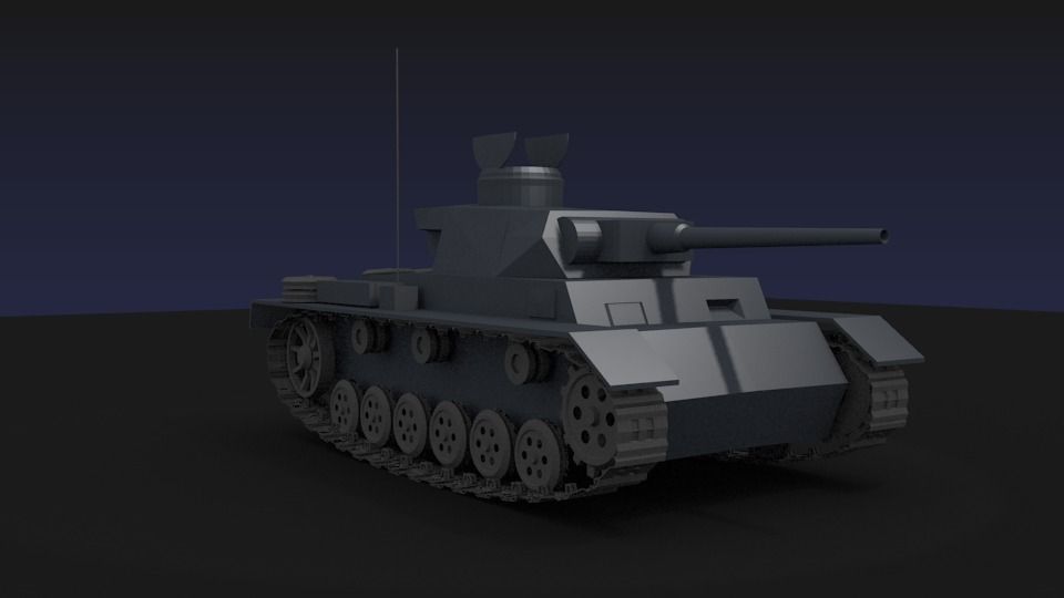 German Panzer 3 WW2 Free 3D model_0