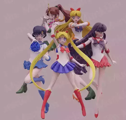 SAILOR MOON MARS MERCURY JUPITER VENUS - 5 FOR THE PRICE OF 4- 3D Model Collection