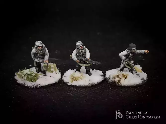  15mm Winter Germans MG and NCOs 3D print model