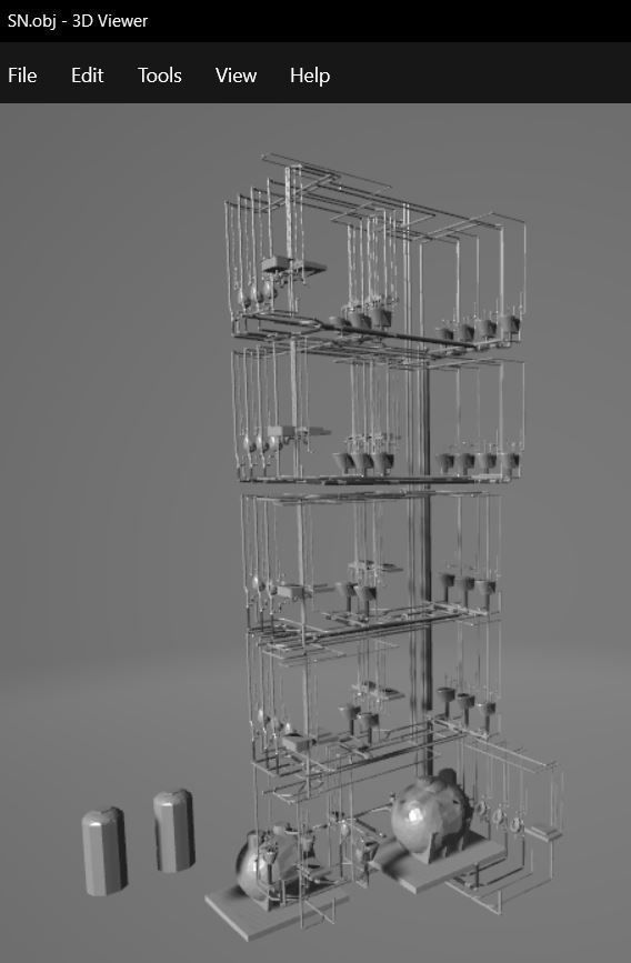 Plumbing and piping in building power plant 3D model_8