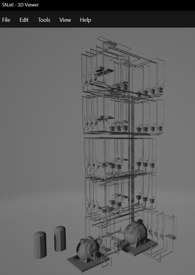 Plumbing and piping in building power plant 3D model_9