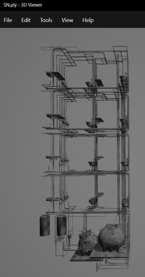 Plumbing and piping in building power plant 3D model_10