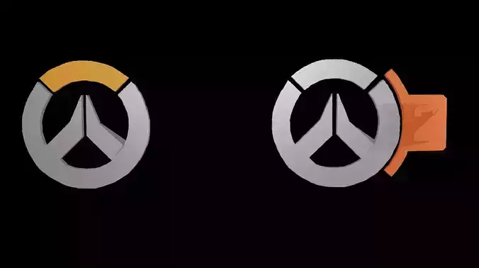Overwatch 1 and 2 logo 3D model