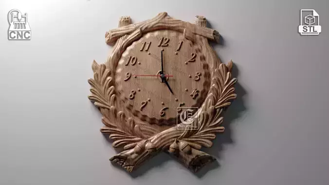Wall Clock 15 - 3D STL file for CNC 
