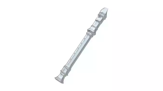 Recorder Flute Low-poly 3D model