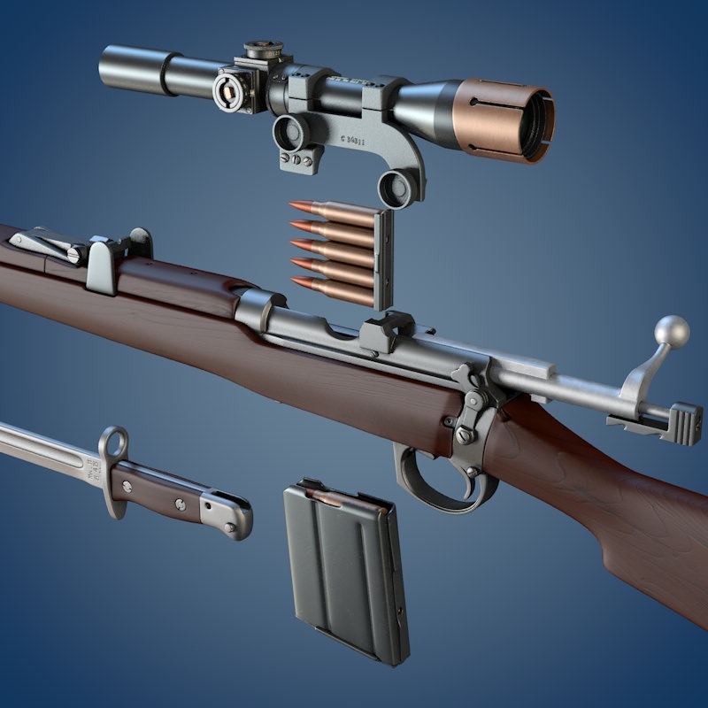 Isaphore 2A1 rifle 3D model_6
