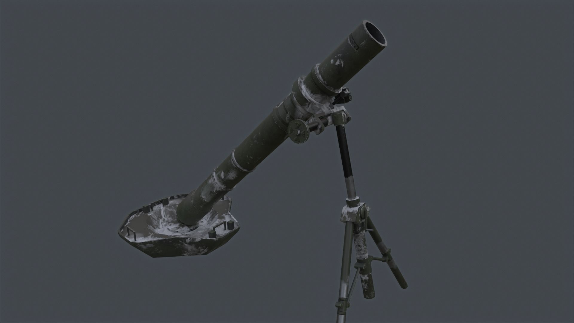 PBP-172 120mm mortar china PLA Low-poly 3D model_7