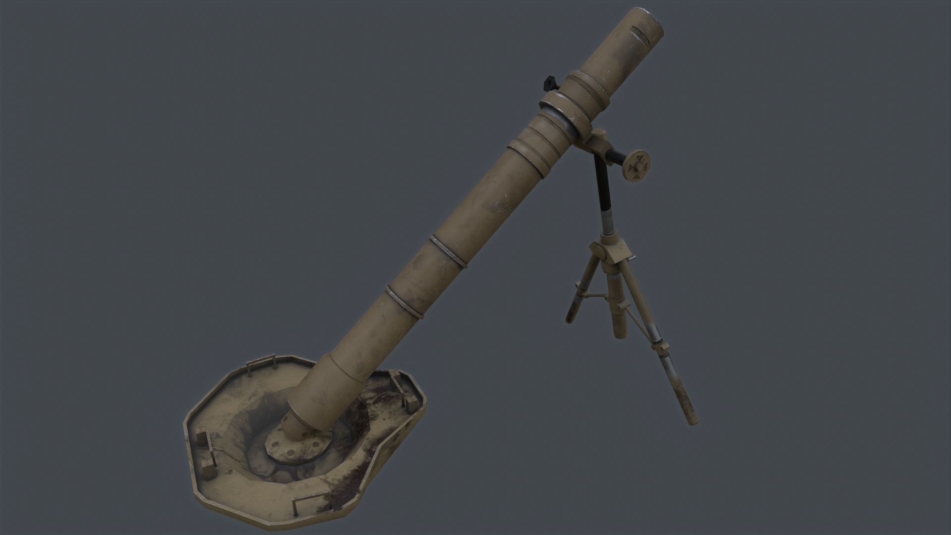 PBP-172 120mm mortar china PLA Low-poly 3D model_11