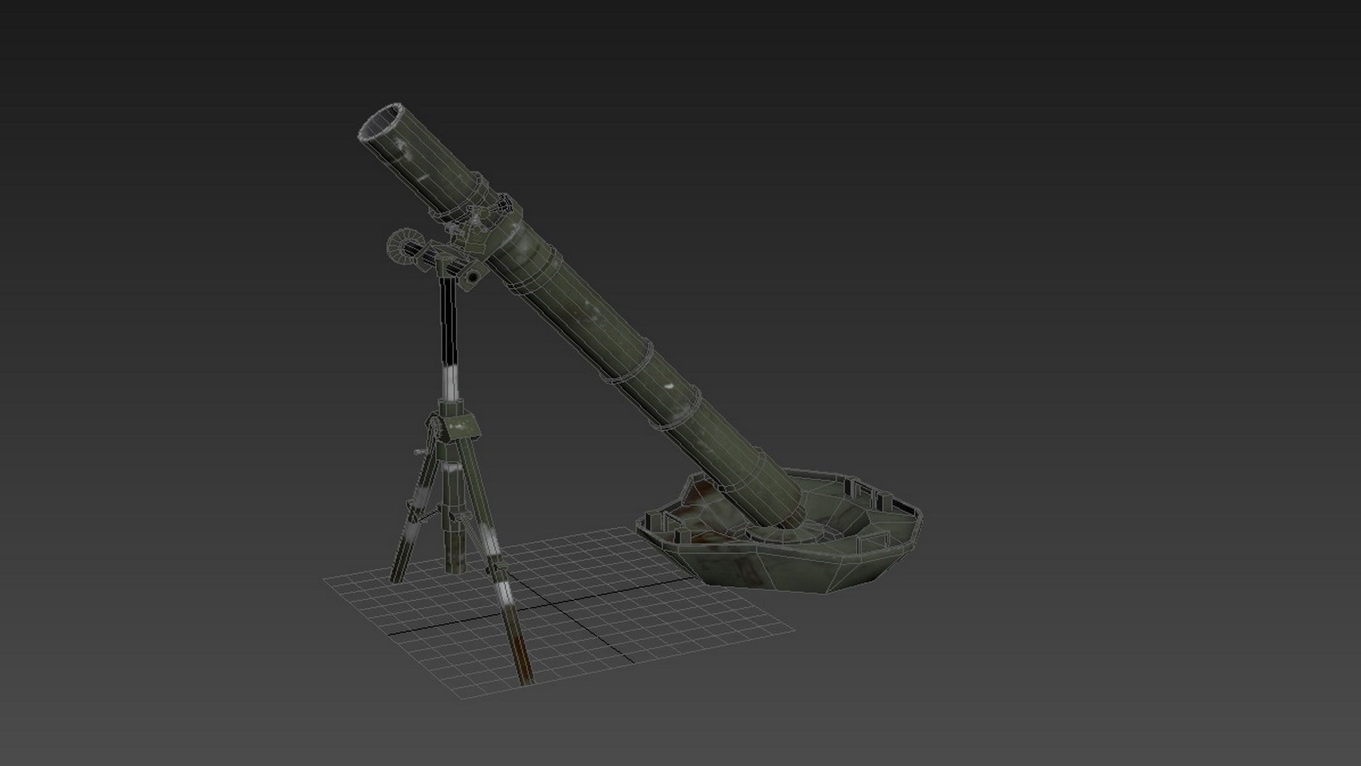 PBP-172 120mm mortar china PLA Low-poly 3D model_16