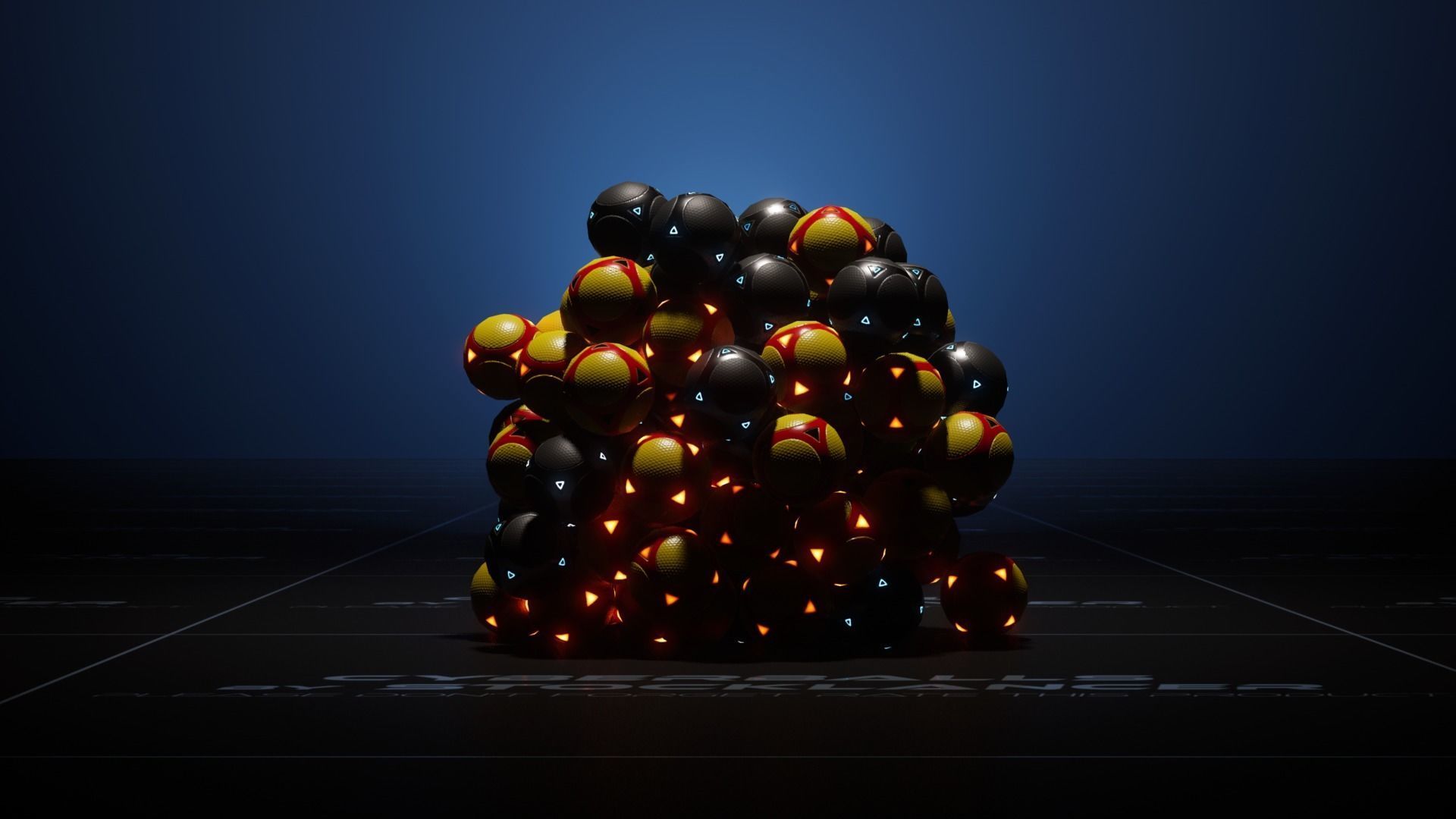 Cyberball Flock Low-poly 3D model_13