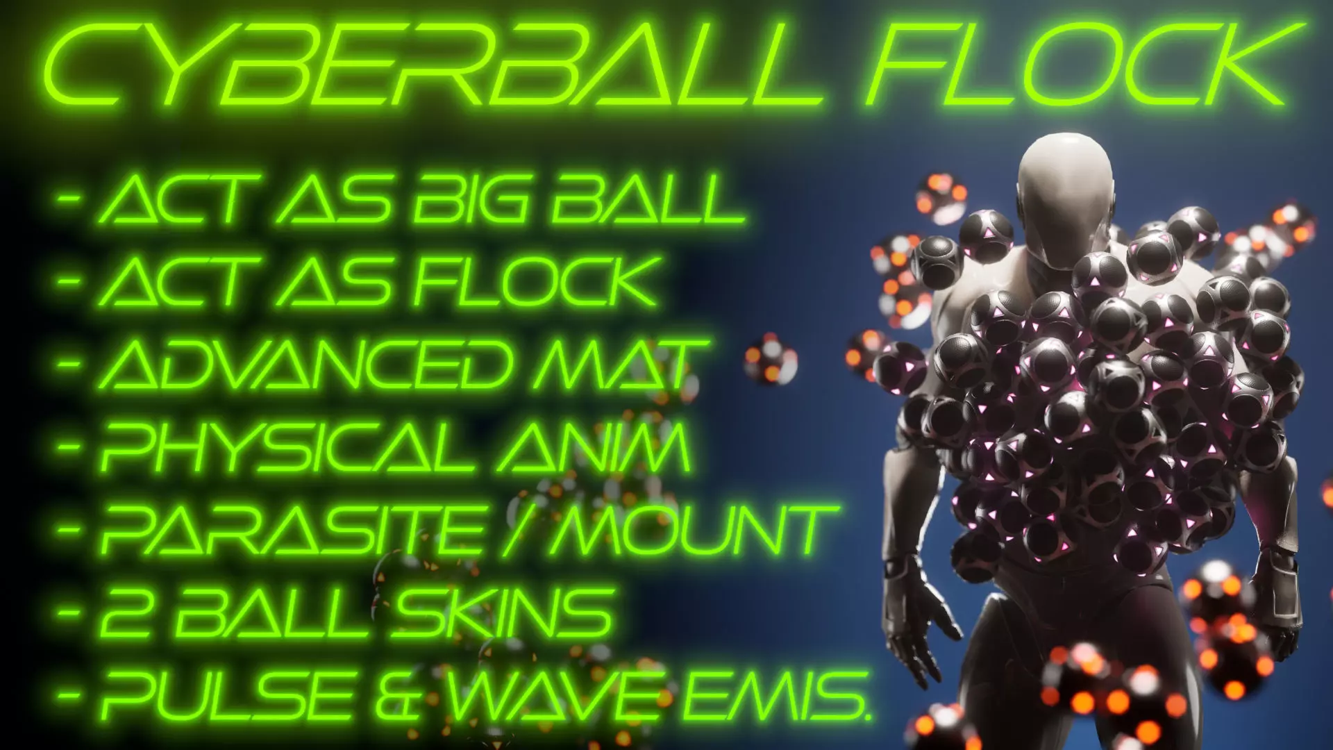 Cyberball Flock Low-poly 3D model_0