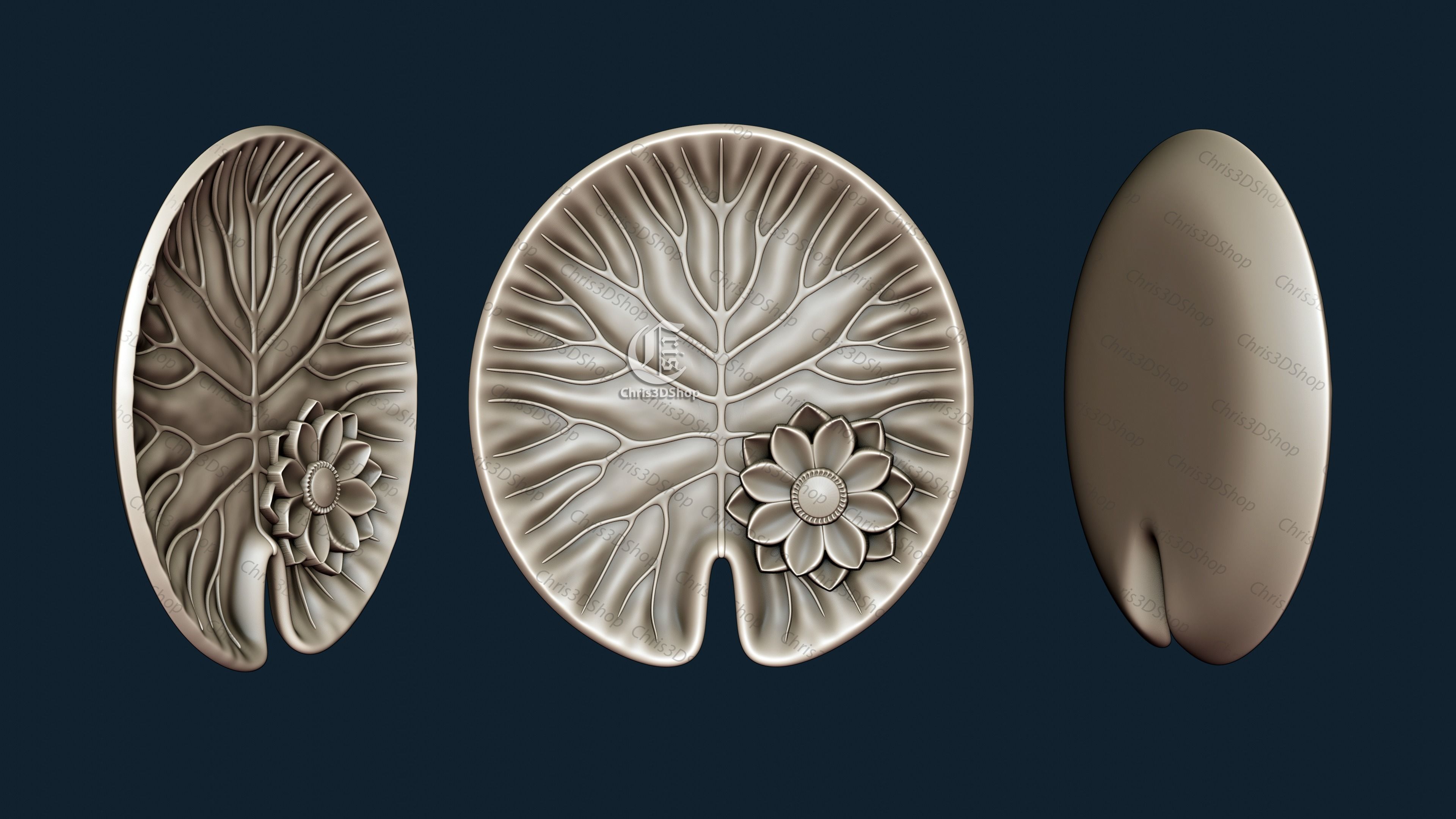 Lotus Leaf Tray - STL model for CNC  3D print model_1