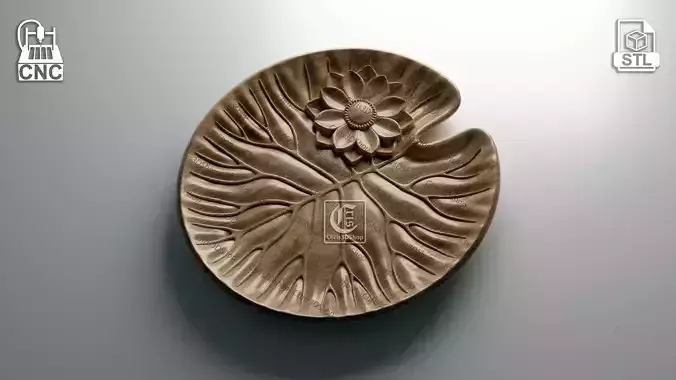 Lotus Leaf Tray - STL model for CNC  3D print model