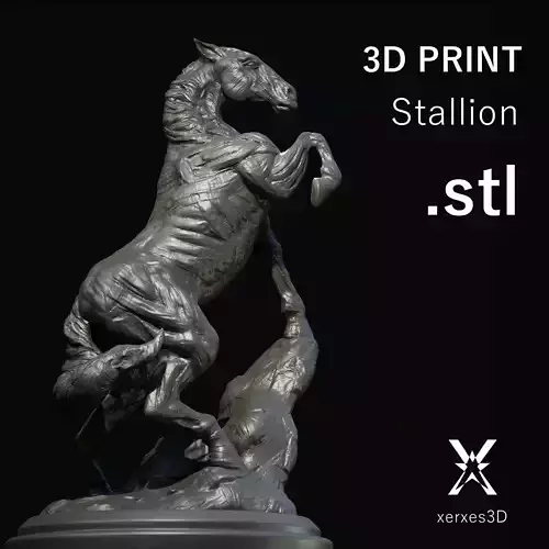 Stallion Horse Clay 3D Model 3D print model