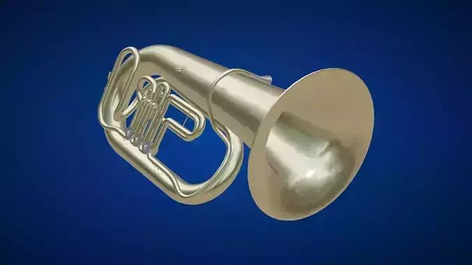 Saxhorn brass instrument Low-poly 3D model