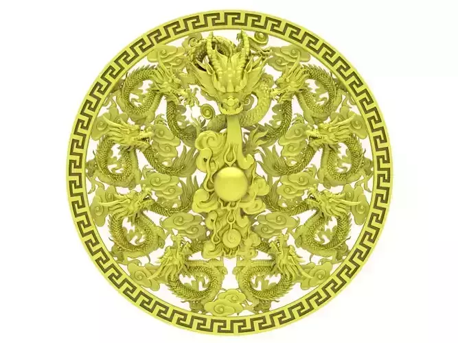 nine chinese dragon or dragon releases gems pendant 4039