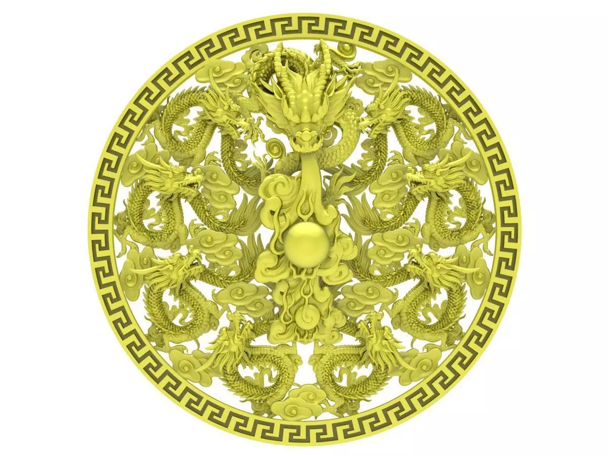 Luxury Asian Floral Medallion Jewelry 3D Model 4039 3D print model