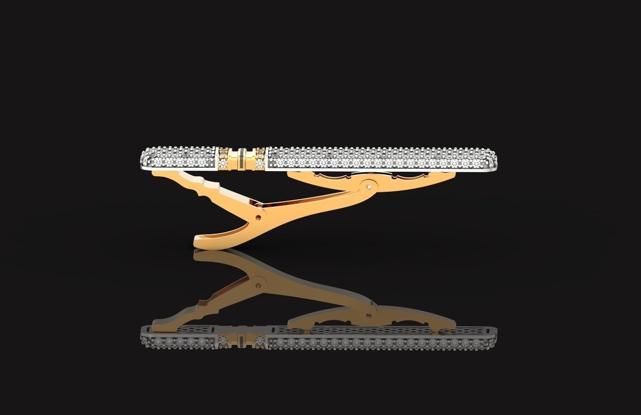 unisex tie clip with diamonds 691 3D print model_17