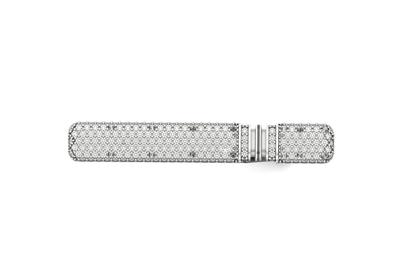 unisex tie clip with diamonds 691 3D print model_27