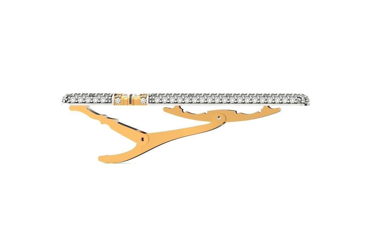 unisex tie clip with diamonds 691 3D print model_11
