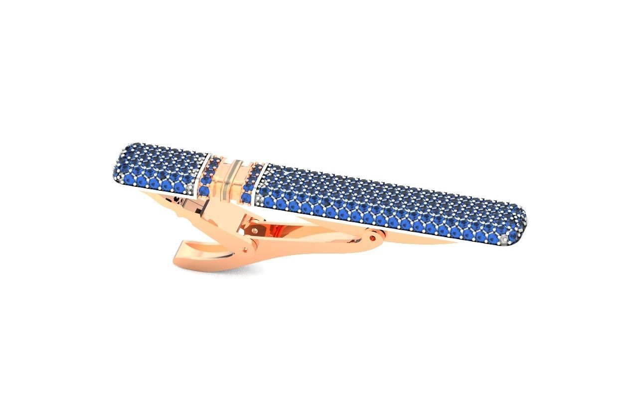 unisex tie clip with diamonds 691 3D print model_24