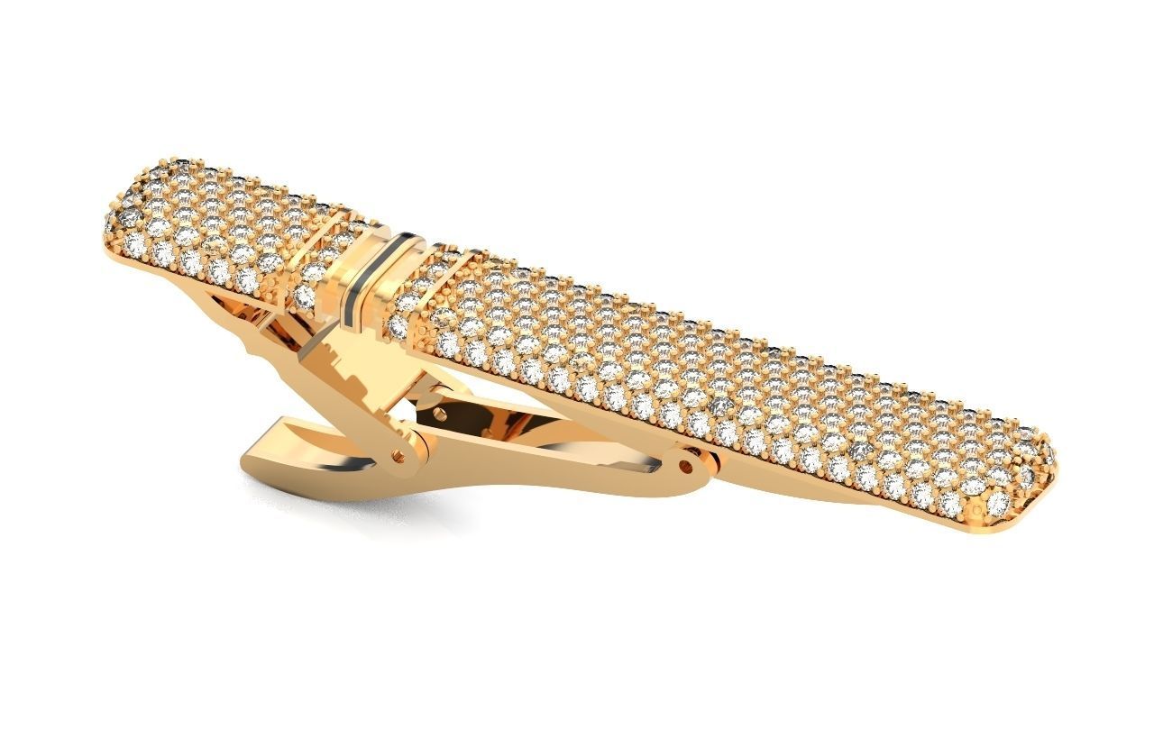 unisex tie clip with diamonds 691 3D print model_31
