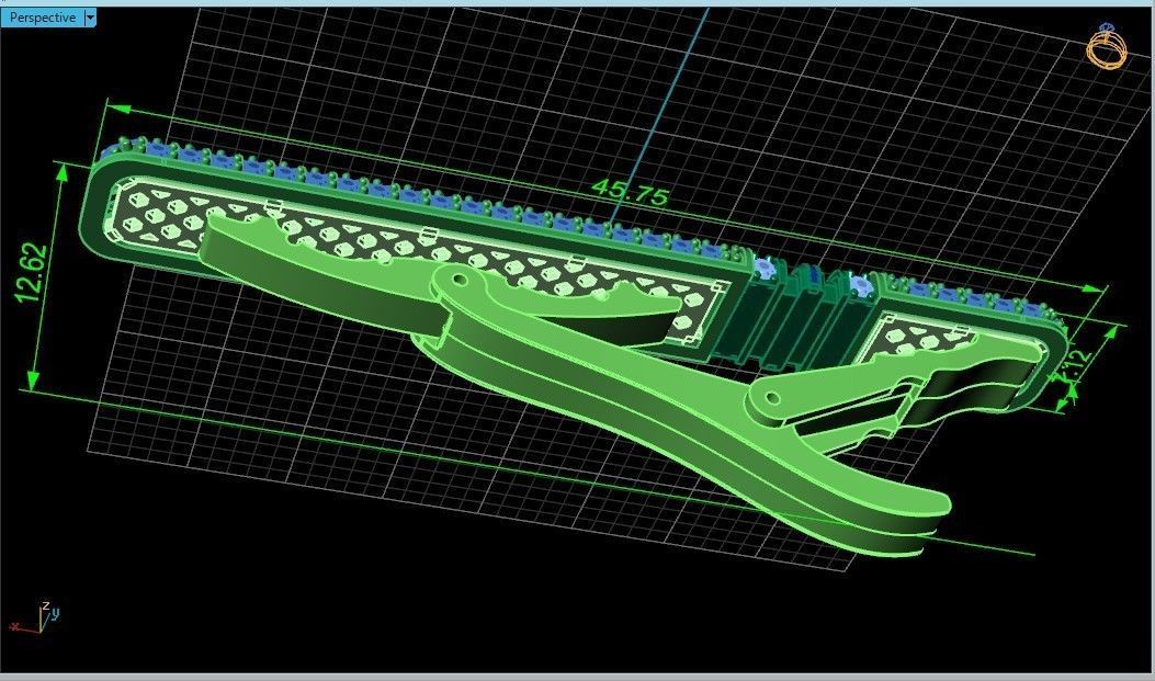 unisex tie clip with diamonds 691 3D print model_36