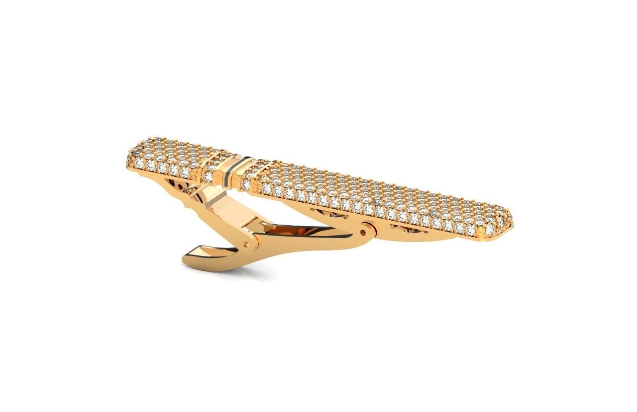 unisex tie clip with diamonds 691 3D print model_30