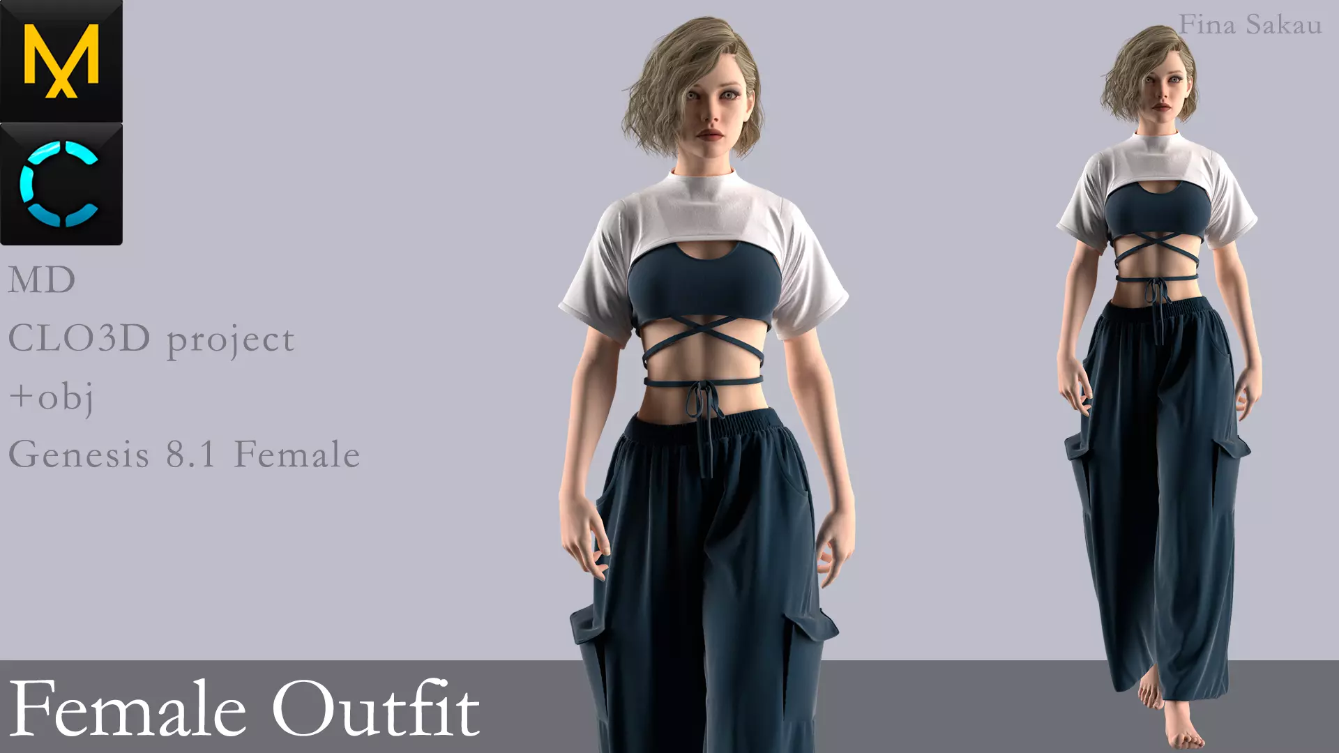 Female Outfit Marvelous Designer 3D model | CGTrader