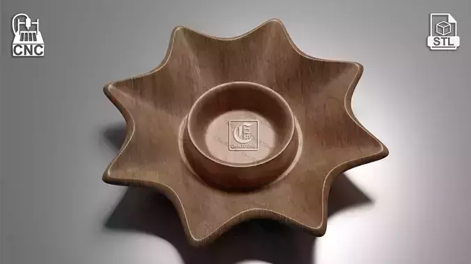 Flower Shaped Bowl - 3D STL Files for CNC  3D print model