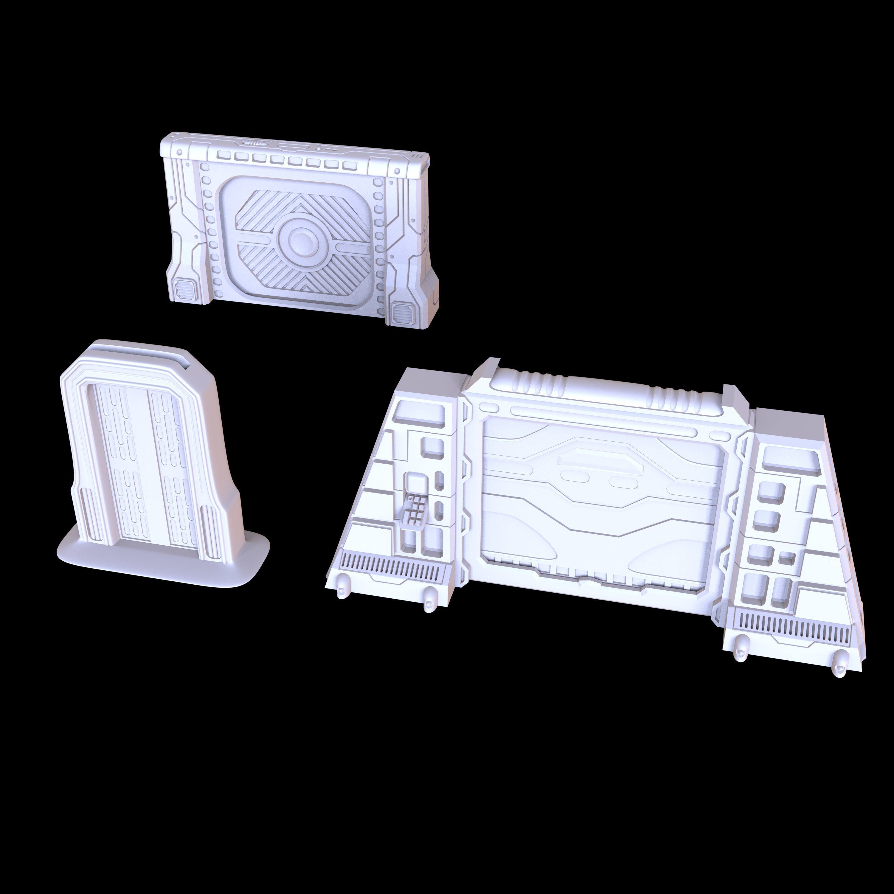 PACK 3 SCI FI OPENABLE DOORS - PRINTABLE 3D MODEL 3D model 3D printable ...