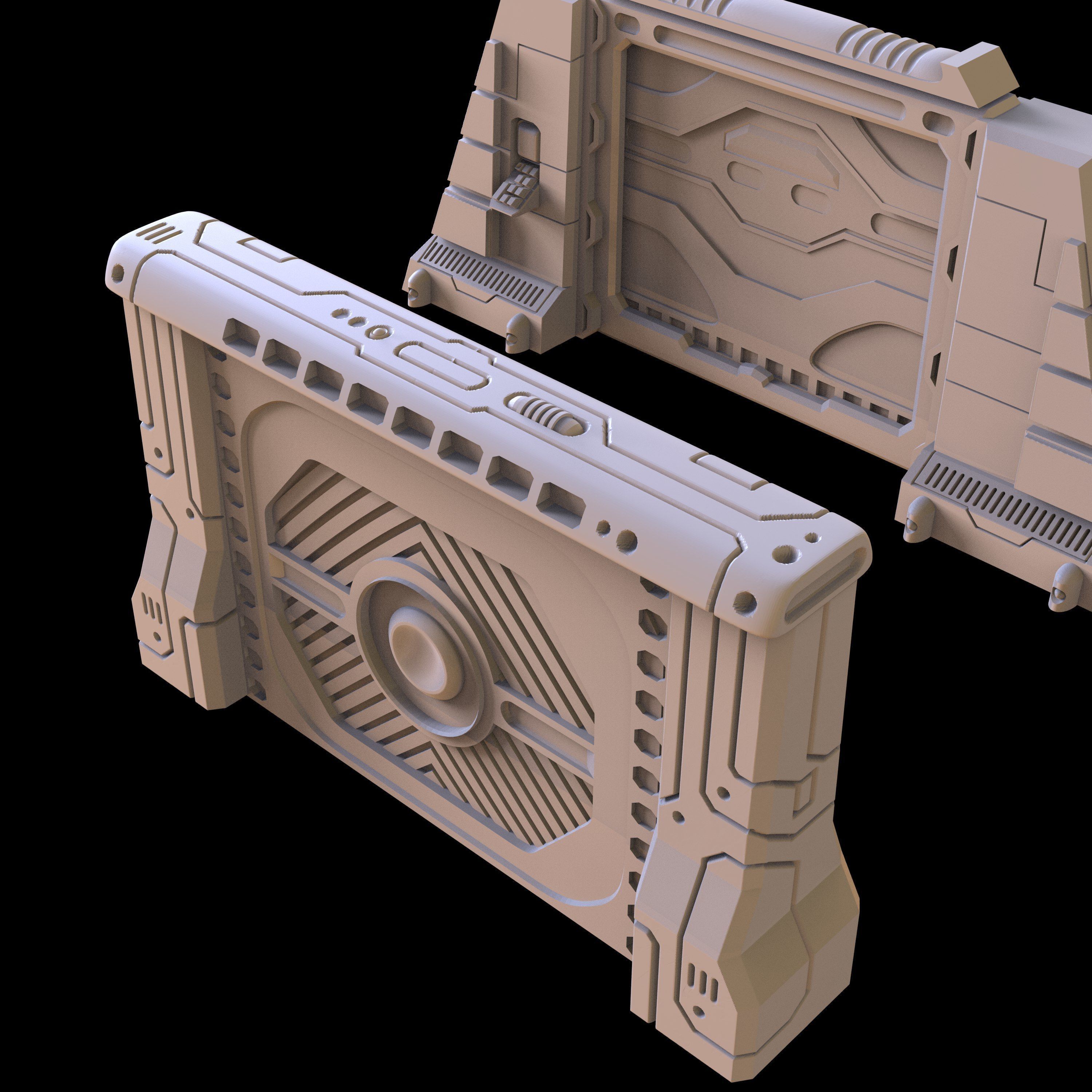 PACK 3 SCI FI OPENABLE DOORS - PRINTABLE 3D MODEL 3D model 3D printable ...