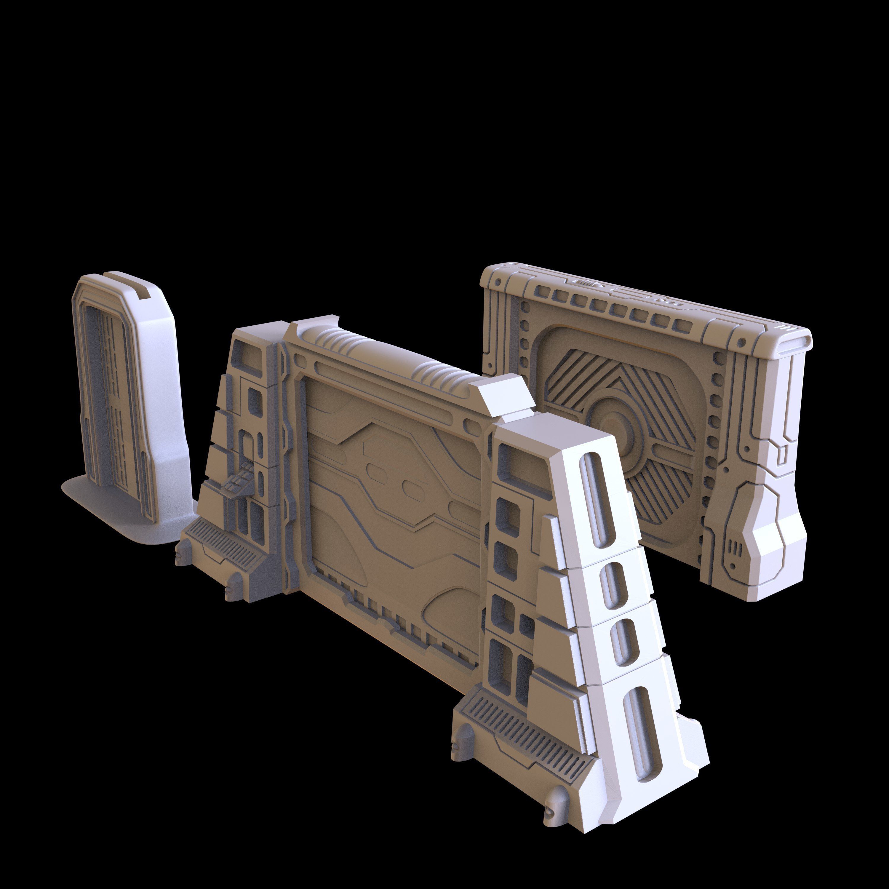 PACK 3 SCI FI OPENABLE DOORS - PRINTABLE 3D MODEL 3D model 3D printable ...