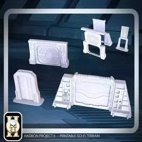 PACK 3 SCI FI OPENABLE DOORS - PRINTABLE 3D MODEL 3D print model