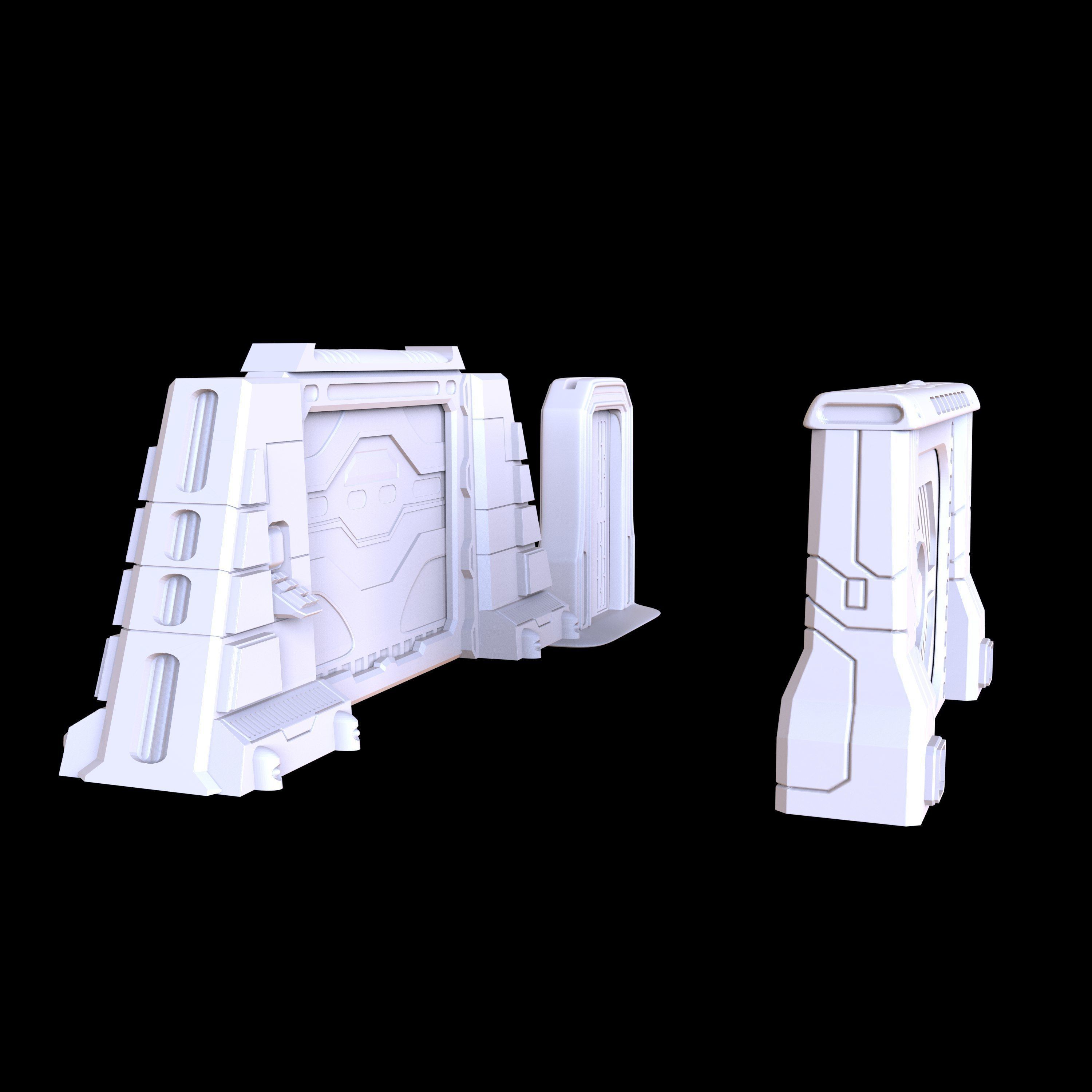 PACK 3 SCI FI OPENABLE DOORS - PRINTABLE 3D MODEL 3D model 3D printable ...